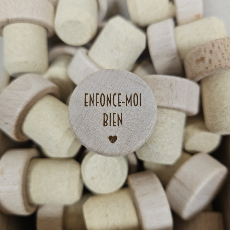 Bouchon de vin personnalisé et gravé "Enfonce-moi bien" Bouchon de vin personnalisé et gravé "Enfonce-moi bien"