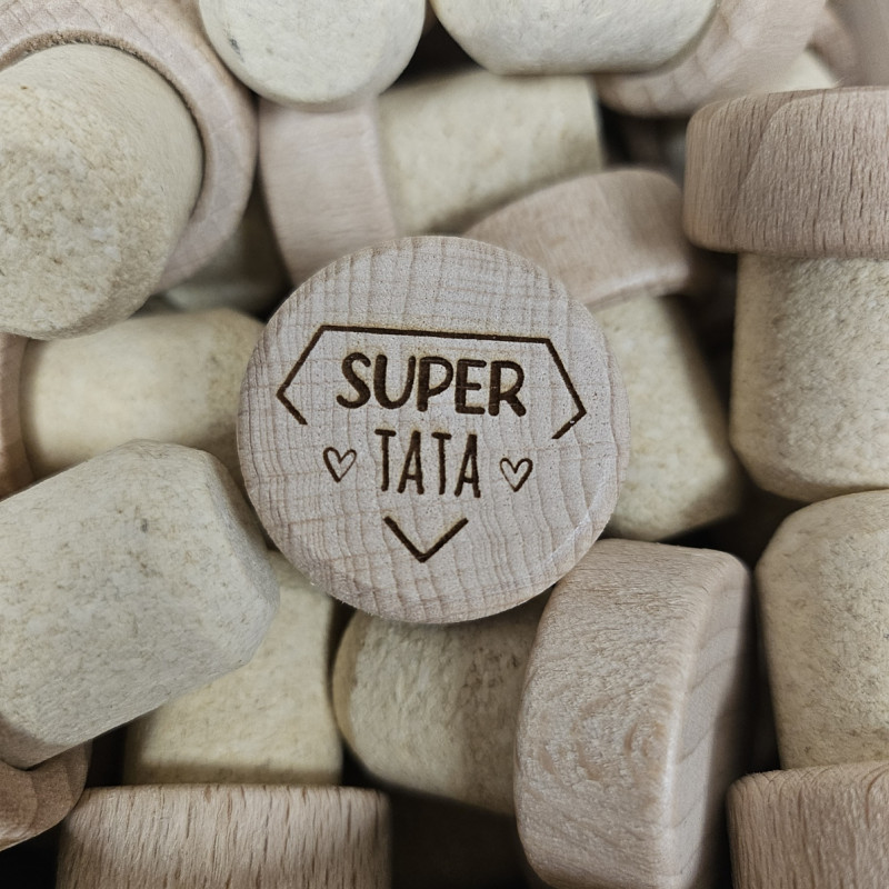Bouchon personnalisé "Super Tata" Bouchon personnalisé "Super Tata"