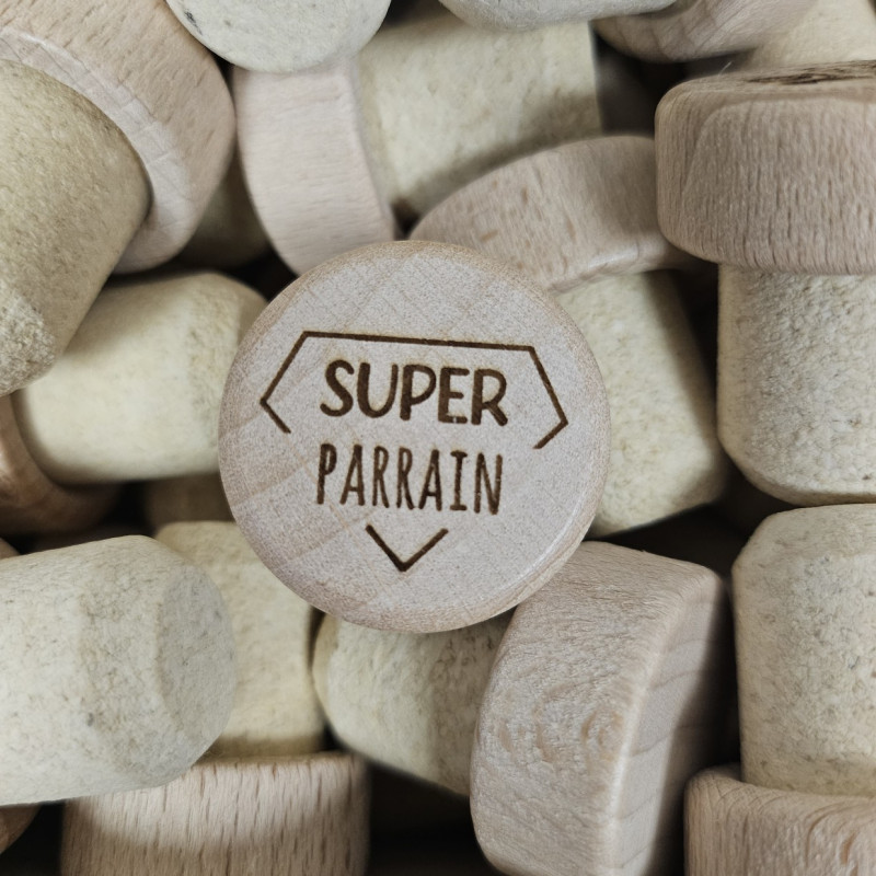 Bouchon personnalisé "Super Parrain" Bouchon personnalisé "Super Parrain"