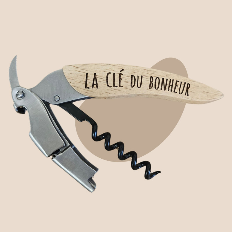 Tire-bouchons personnalisé "La clé du bonheur"