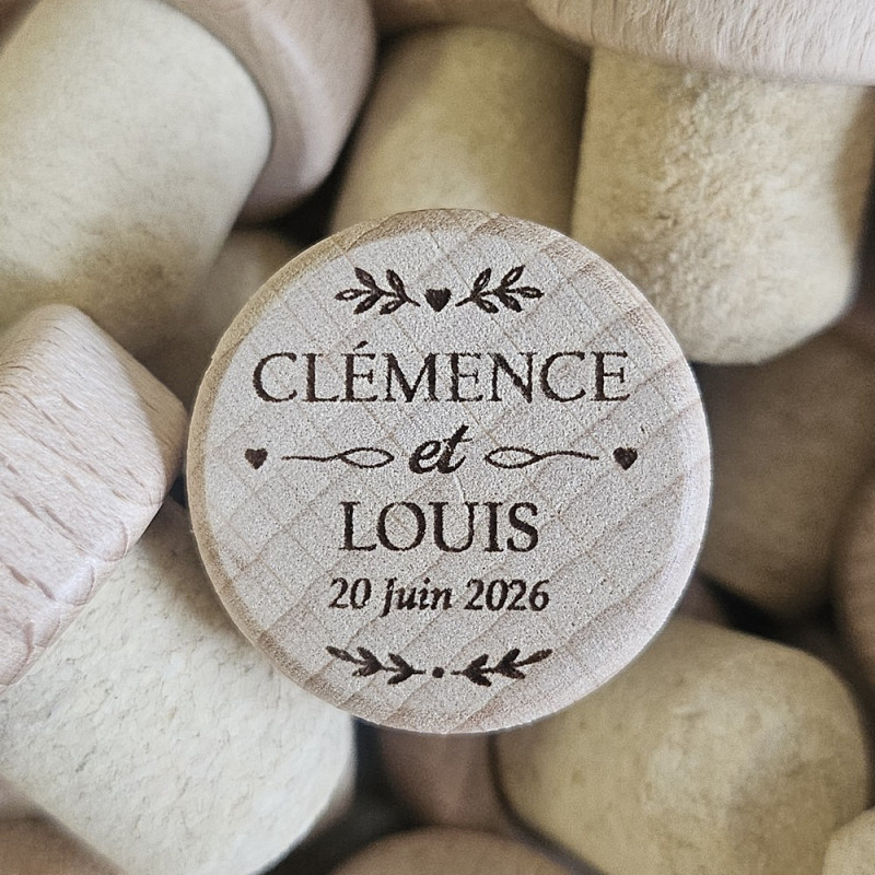 Bouchon personnalisé pour Mariage