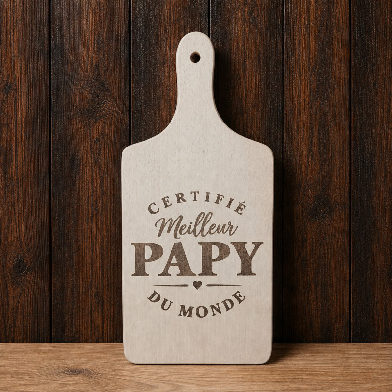Planche à découper certifié meilleur papy du monde